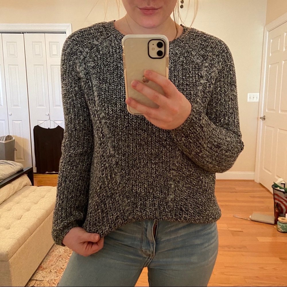 Black and White Stitched sweater